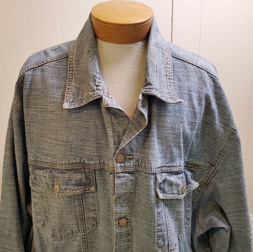 Avirex | 🔥Host Pick🔥 Vintage Y2K 90's Authentic Denim Jean Jacket - Size 3XL - Picture 3 of 15